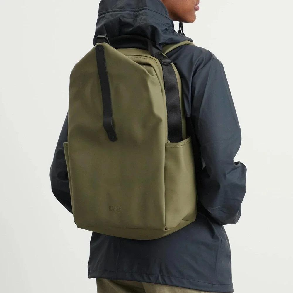 RAINS Clip Front Backpack W3 Marsh Green Waterproof Laptop Bag NWT